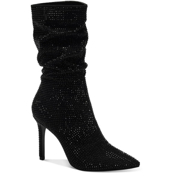 Thalia Sodi Womens Raquell Pointed Toe Rhinestones Mid-Calf Boots