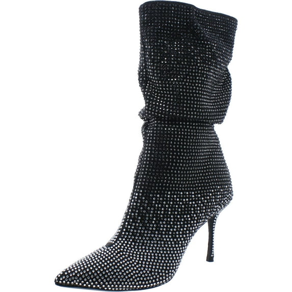 Thalia Sodi Womens Raquell Pointed Toe Rhinestones Mid-Calf Boots