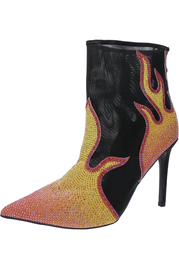 Womens Rayenn Faux Suede Rhinestone Ankle Boots