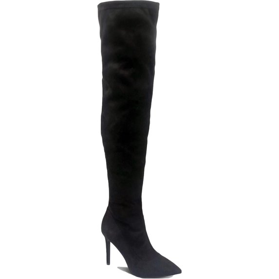 Thalia Sodi Womens Rominaa Suede Tall Over-The-Knee Boots Black 11 Medium (B,M)
