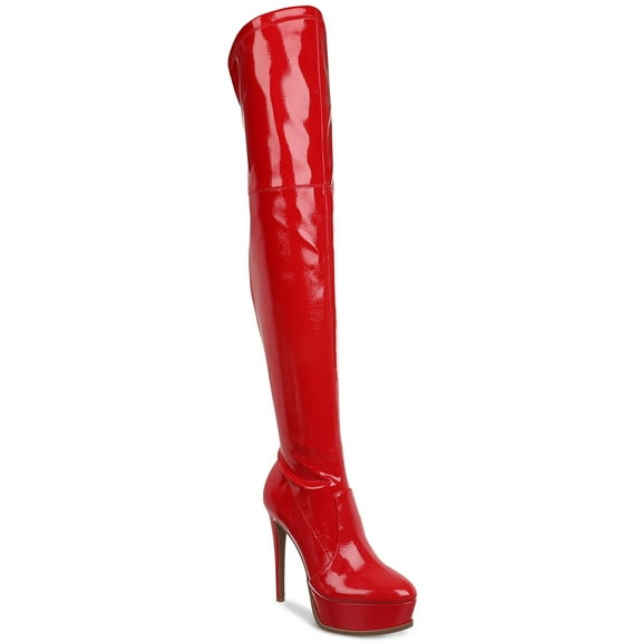 Thalia Sodi Womens  SILENA Faux Leather Platform Over-The-Knee Boots