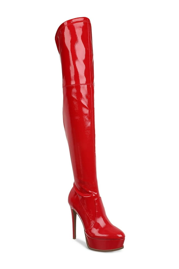 Womens  SILENA Faux Leather Platform Over-The-Knee Boots