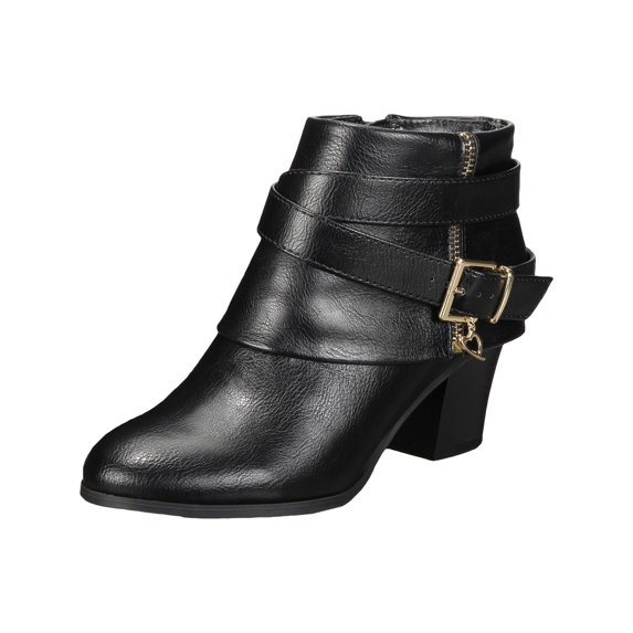 Thalia Sodi Womens Tully Faux Leather Block Heel Booties