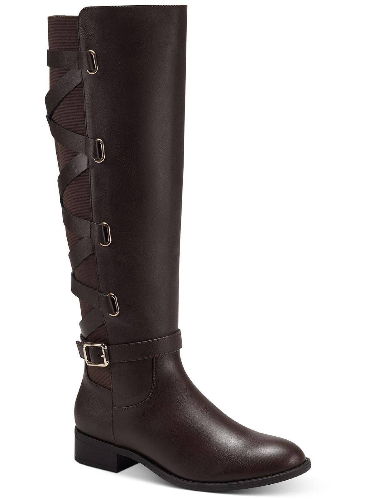 faux leather riding boots