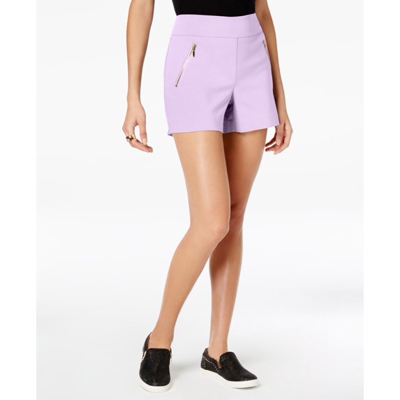 Thalia Sodi Zipper Detail Shorts Pale Orchid L