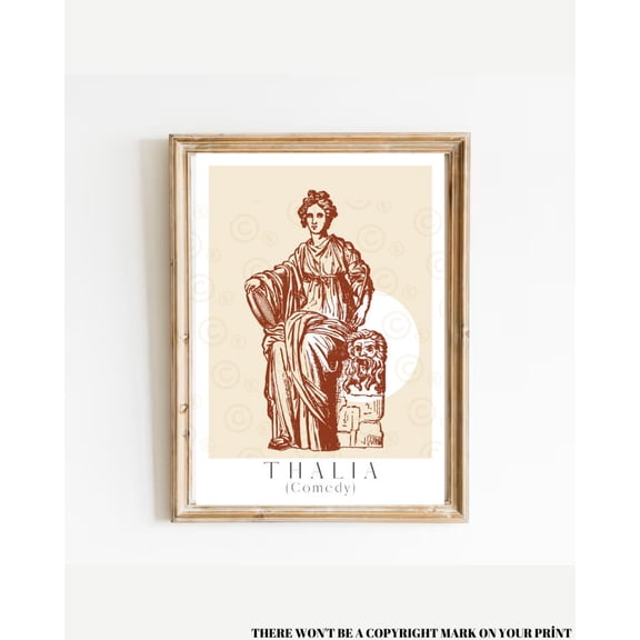 Thalia, Thalia Muse, Thalia Art, Theatre Art Print, Theatre Gifts, Musical Theatre, Broadway Gifts, The Nine Muses, Greek Mythology Art Wall Art, Modern Wall Decor, 12x18 UNFRAMED