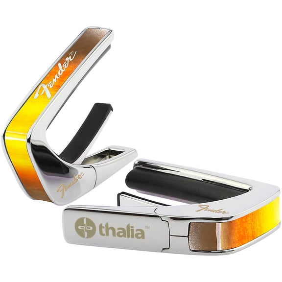 Thalia x Fender Chrome Finish Sunburst Capo White Perine Logo