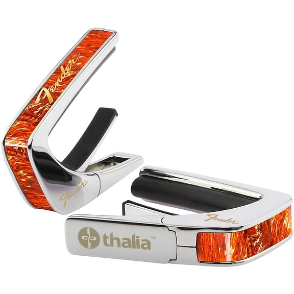 Thalia x Fender Chrome Finish Tortoise Capo Gold Perine Logo