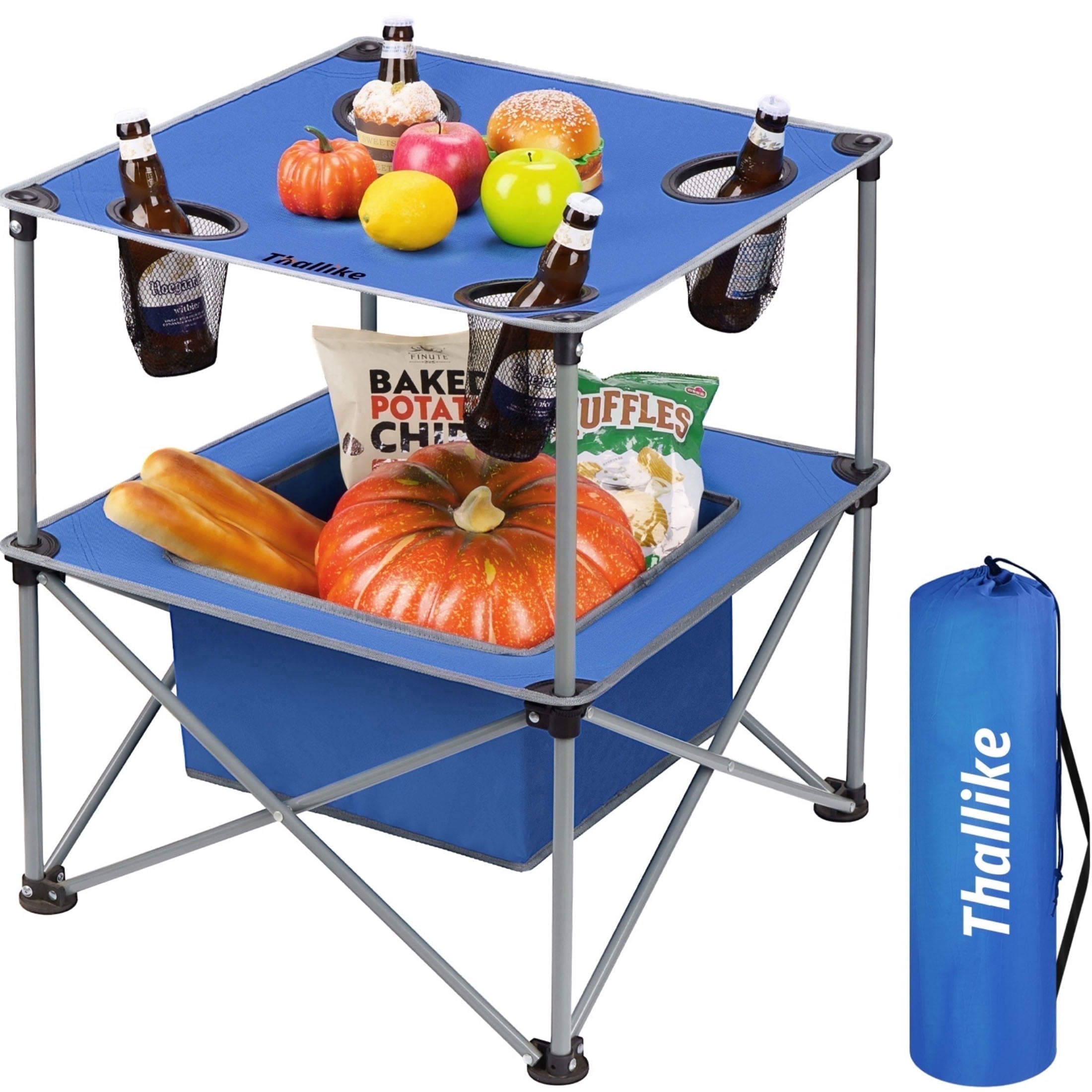 Portable Folding Camping Table Lightweight Outdoor Picnic Table with 4 ...