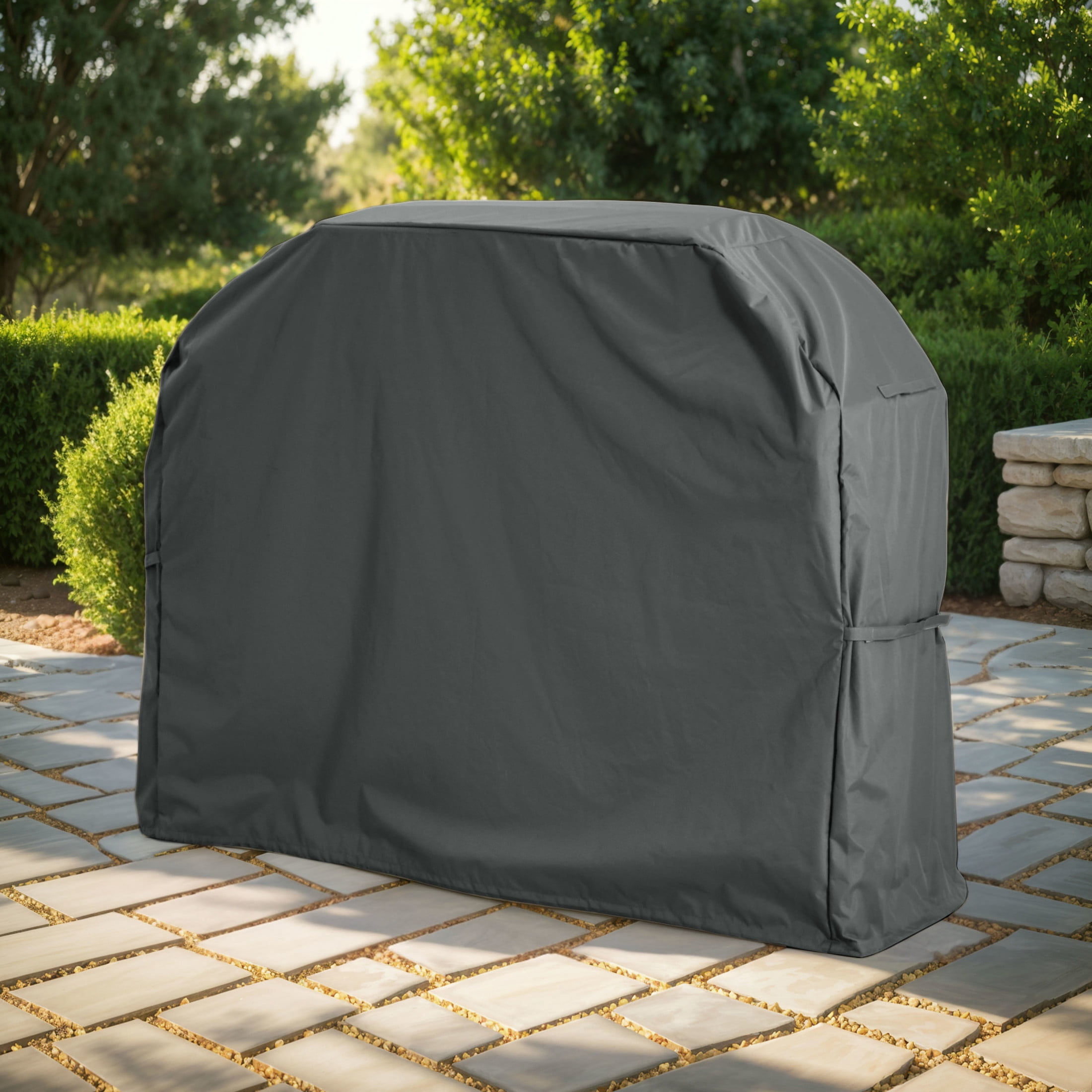 Thalric BBQ Grill Cover, Weather Resistant Fabric, Dark Grey