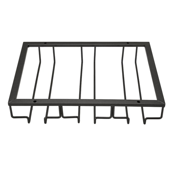 Thalyn 3 Rows Wine Glass Rack Wine Glass Holder, Upside Down Wine Rack 3 Rows with Screws for Bars for Restaurants Black