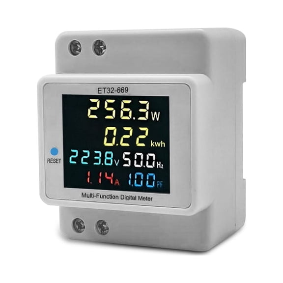 Thalyn 40V-300V AC Meter Frequency Digital Single Phase Energy Meter Household Electricity Usage Monitor AC40V-300V 100A Power Voltmeter Ammeter Voltage Amps Watt Kwh Frequency Power Factor Meter