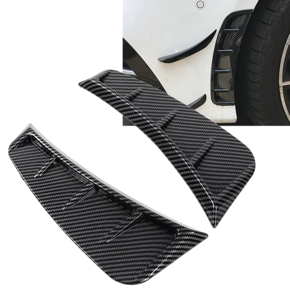 Thalyn Air Cover Bumper Side Air Vent Trims, Carbon Fiber Style ABS Plastic 2PCS Front Exterior Side Air Vent Cover for Car