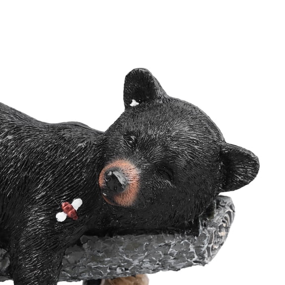 Thalyn Black Bear Ornament Black Bear Figurine, Resin Animal Figurine for Garden for Yard
