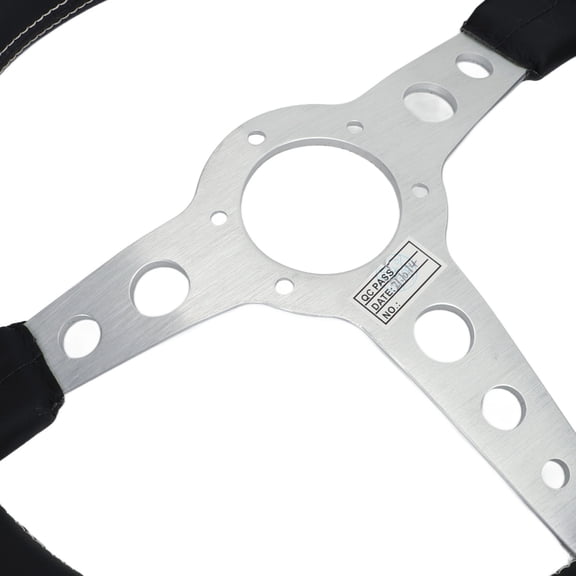 Thalyn Car Steering Wheel Steering Wheel, White Inner Stitching Racing Steering Wheel 14 in for Vehicle