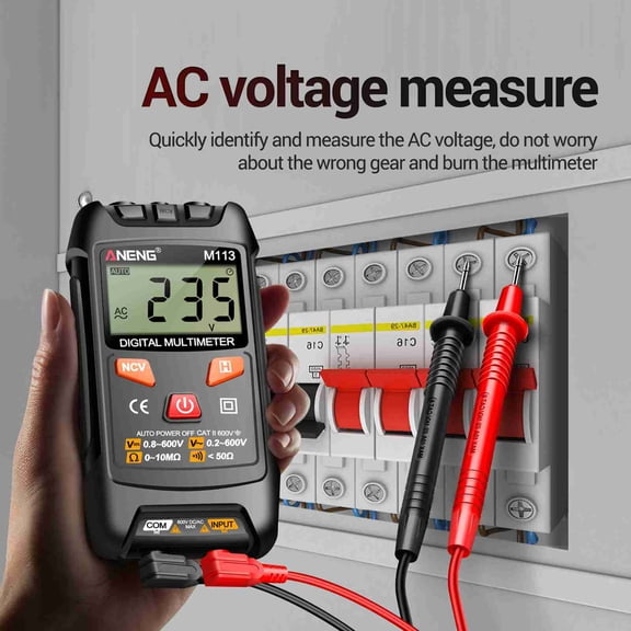 Thalyn Digital Multimeter Digital Mini Multimeter Tester, AC DC Voltage Meter with NCV Data Hold Auto Ranging, for Line On Off Detection
