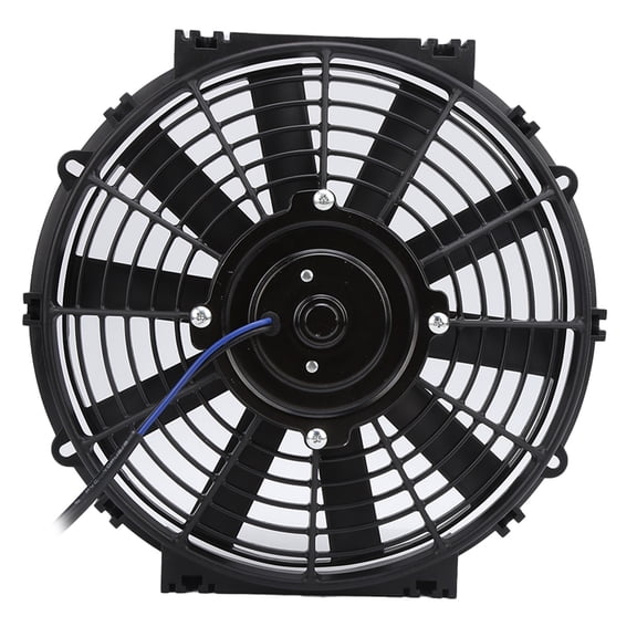 Thalyn Electric Cooling 10in Slim Electric Cooling Fan Radiator 24V 80W 2100RPM 10 Straight Blades Universal for Car