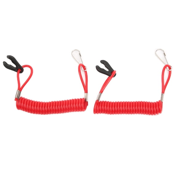 Thalyn Emergency Cut Off Cord Engine Safety Tether, Flexible Engine Emergency Rope Swivel Snap Hook Clip-on Style 2PCS for Ships Replacement for Outboard