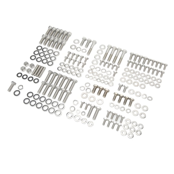 Thalyn Engine Hex Nut Kit Engine Bolts Nut Kit, Engine Hex Bolt Kit 211pcs for SBC 265 283 305 327 350 400