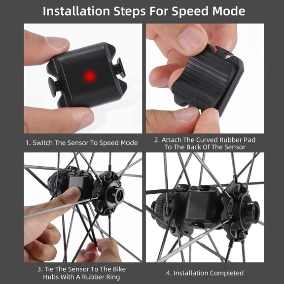 Thalyn External Sensor Wireless Bike Computer Speed Cadence Sensor Wireless Speedometer External Sensor Waterproof Cycle Computer Dual Sensor Compatible with ANT+ and BT