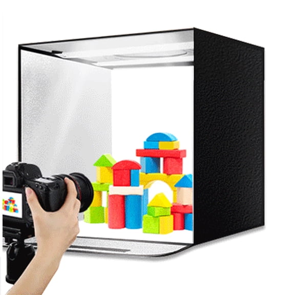 Thalyn Foldable Light Box 15.7x15.7 Inch Portable Photo Studio Light Box Foldable Photography with 72 LED Light for Jewelry Food Product Photography