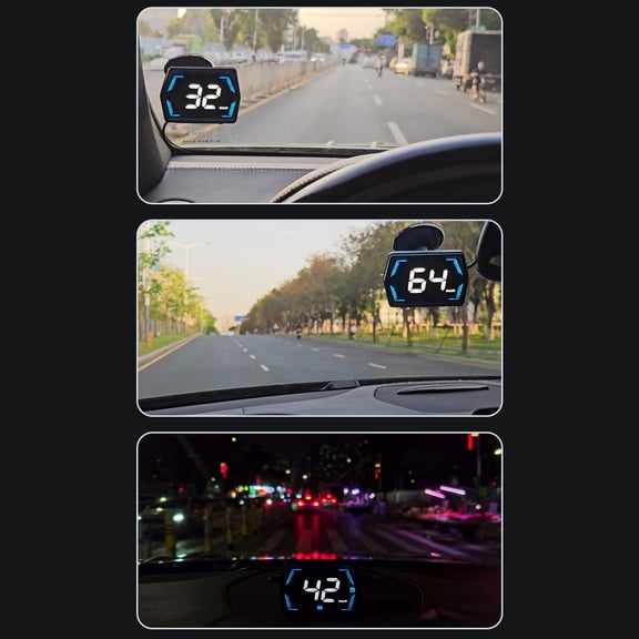 Thalyn GPS Speedometer Car Heads , GPS Speedometer Universal Car Heads-up Display 3 Inch MPH Speed Meter with Overspeed Alarm for All Vehicles, Plug and Play