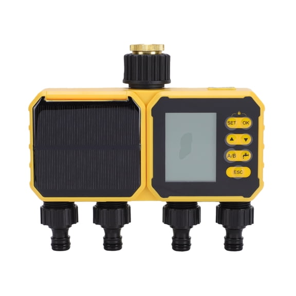 Thalyn Garden Watering System Water Solar Water Timer Smart Irrigation Controller with USB Charging IPX5 Rainproof for Garden Lawn Greenhouse