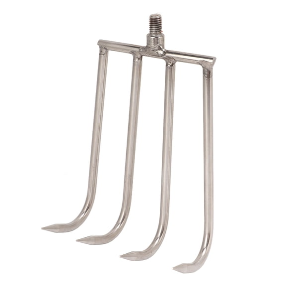 Thalyn Hand Rake Stainless Steel 4 Teeth Hand Rake, Rake for Fishing, Small & Lightweight with Universal 8mm Thread Interface, Ideal for Streams, Ponds, Lakes or Rivers