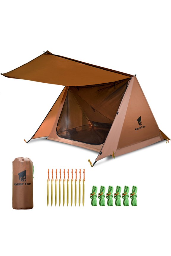Hiking Sunshine Shelter Tent Outdoor 2-Person Dual-Layer Camping Tent Beach Garden Picnic Tent Portable Windproof Rainproof Sunshine-proof Tent Fishing Hiking Sunshine Shelter