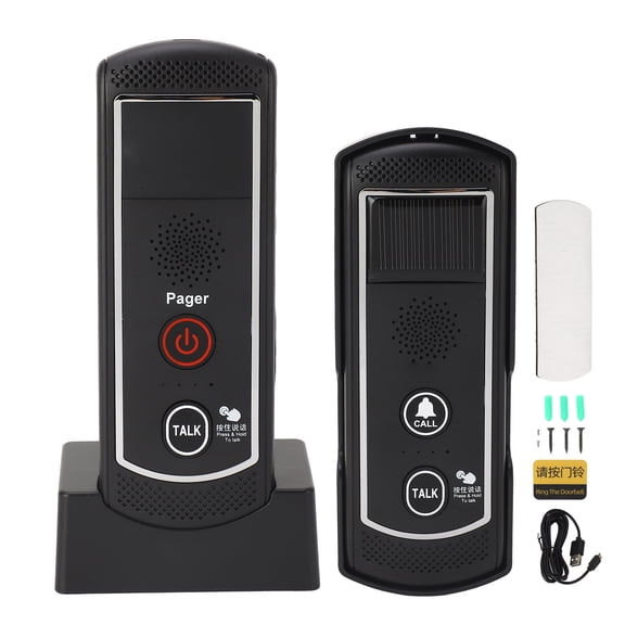 Thalyn Home Security Door Intercom Door Bell, 16 Separate Channels Door Bell Pager for Home Villa Restaurant Office