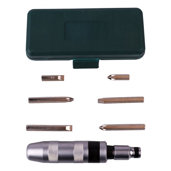 Thalyn Impact Screwdriver Set Manual Drive Impact Driver, 7Pcs 6 Bits Drive Impact Screwdriver for Maintenance