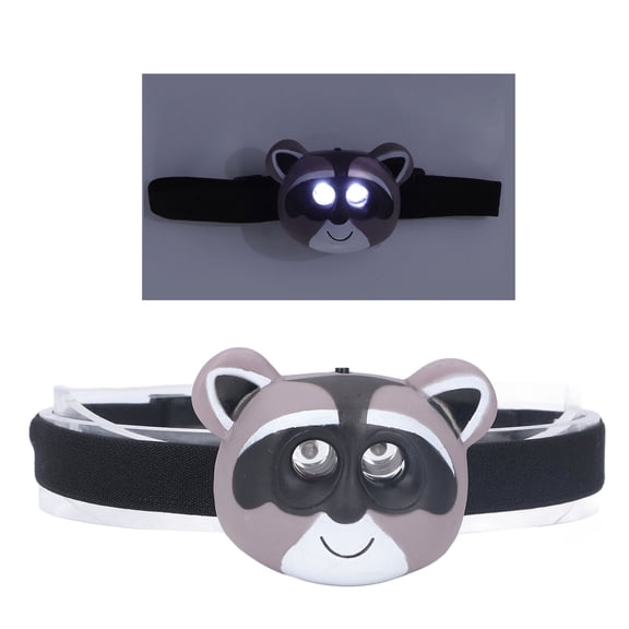 Thalyn LED Headlamp Kids Headlamp, Raccoon Appearance LED Headlamp for Reading for Hiking for Outdoors for Children