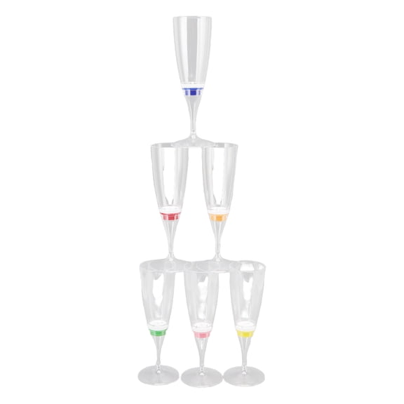 Thalyn LED Luminous Goblet Luminous Champagne Glass, LED Luminous Cocktail Glass 6 PCS PS for Bar