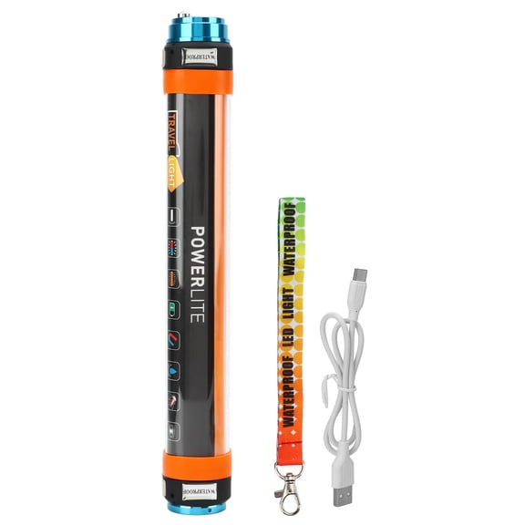 Thalyn LED Tent Lamp Bar Magnetic Camping Light Rechargeable 6 Modes IP68 Waterproof LED Tent Flashlight for Outdoor Emergency Hiking Running with Multi Functional Emergency Hammer and USB Output