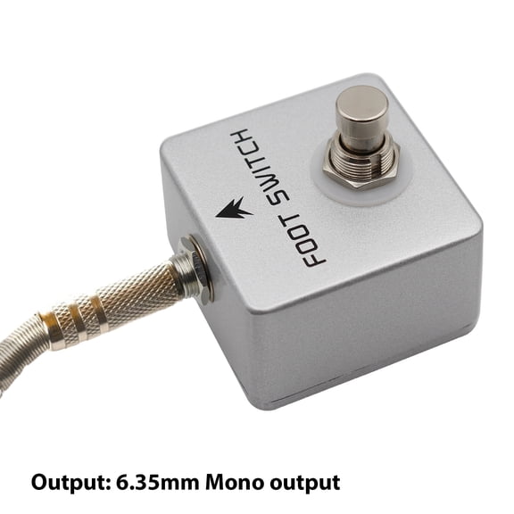 Thalyn Latching Footswitch Pedal MOSKYAUDIO Footswitch Amp Channel Footswitch Locking and Memory Function Aluminum Alloy 6.35mm Mono Output Latching Foot Switch Pedal for Electronic Instruments
