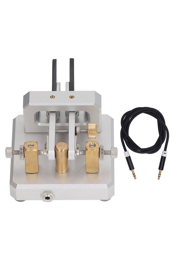 Morse Key Tool Morse Code Key Automatic Double Paddle CW Shortwave Telegram Tapper Training Stainless Steel Brass Aluminum Alloy Carbon Fiber Lightweight Compact Easy Install