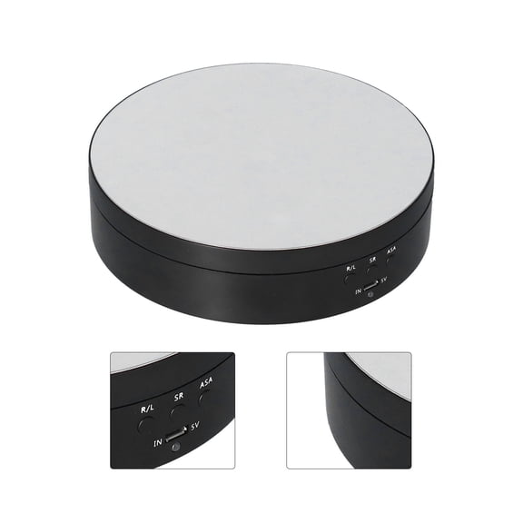 Thalyn Motorized Rotating Display Stand Rotating Display Stand, Electric Rotating Turntable 3 Speed Adjustable with Mirror Panel for Home for Exhibition Black