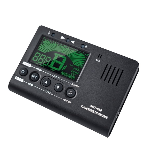 Thalyn Musical Instruments -560 AMT-560 Electric Tuner & Metronome Built-in Mic with Pickup Cable 6.3mm for Guitar Chromatic Bass Violin Ukulele Universal Portable