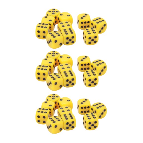 Thalyn Plastic Set, Impact Resistant Cubes for Board Games Yellow