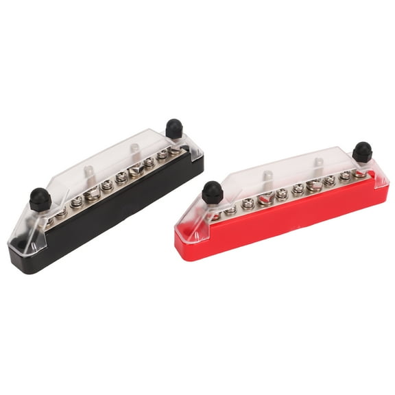 Thalyn Power Distribution Busbar Power Distribution Block 10 Terminal 48V 150A M6 Stud M4 Screw Bus Bar Car Boat