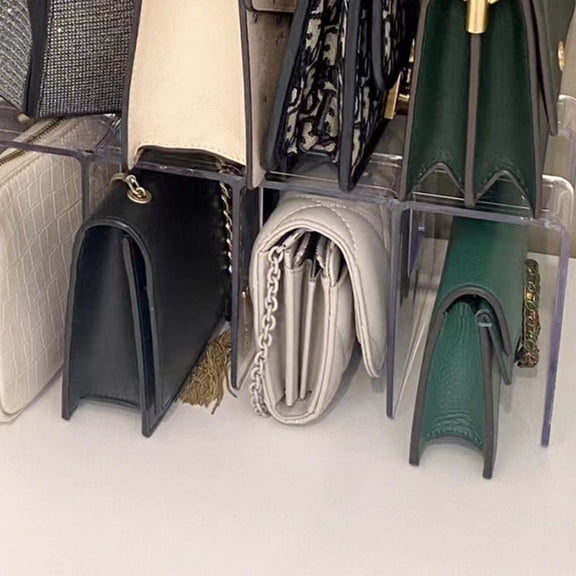 Thalyn Purse Shelf Handbag Organizer, Transparent Clear Shelf Dividers for Shelf 4 Section