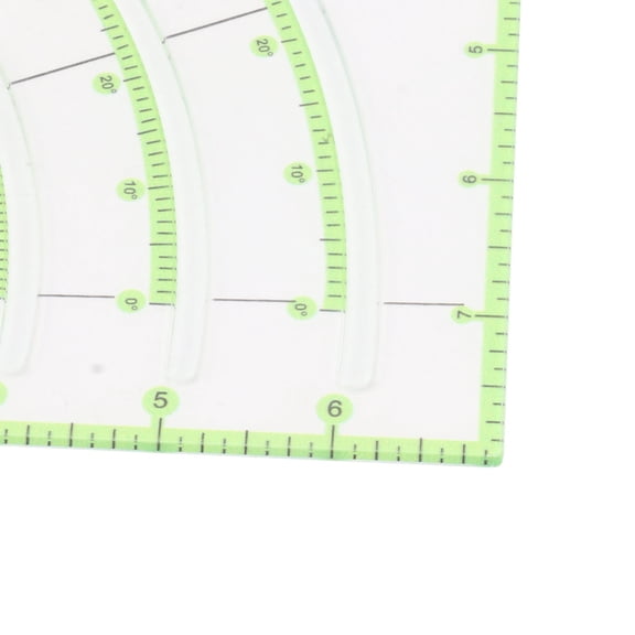 Thalyn Quilting Ruler Cutting Cloth Ruler Template, Transparent 8 Inch Straight Edges Accurate Efficient Quilt Circle Cutter Ruler Bright Green Markers for Fusible Applique