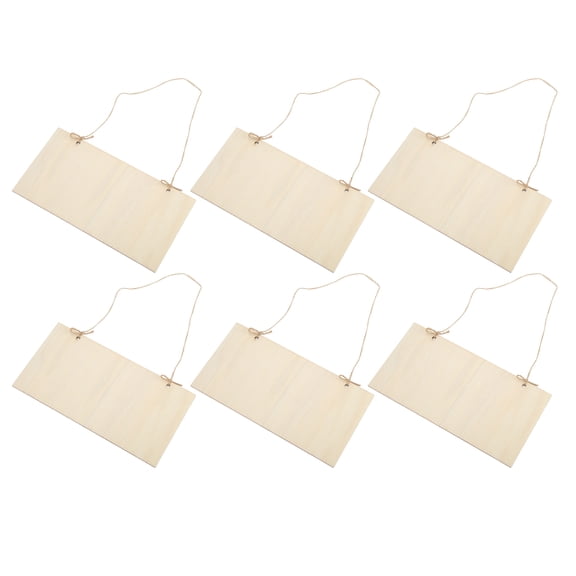 Thalyn Rectangle Blank Wooden Plaque Unfinished Wood Sign, Paintable Widely Applicable DIY Wooden Plaque Poplar Plywood with 5m Hemp Rope for New Year