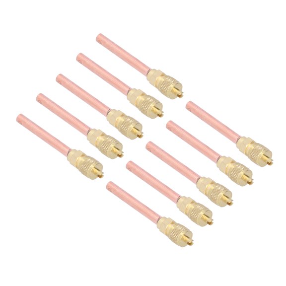Thalyn Refrigeration Access Valve HVAC Service Valve, 1/4 SAE 10Pcs Service Access Valve for HVAC System for Air Conditioning Repair for R22 R12 R134 for Home