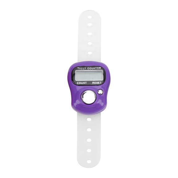 Thalyn Resettable Finger Counter Digital Counter, Fast Response LCD Screen Finger Tally for Walking for Counting Purple