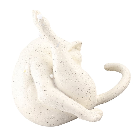 Thalyn Resin Cat Sculpture Cat Cat Statue Funny Resin Cat Licking Butt Figurine Ornament Cute Cartoon Animal Sculpture Home Desktop Craft