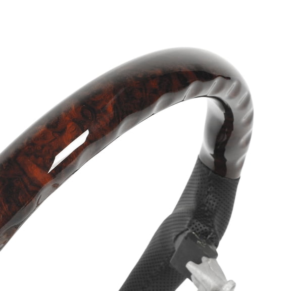 Thalyn Round Bottom Steering Wheel ABS Steering Wheel, Perforated Leather Delicate Texture Car Steering Wheel Humanized Hand Stitched for XV40 Wood Grain