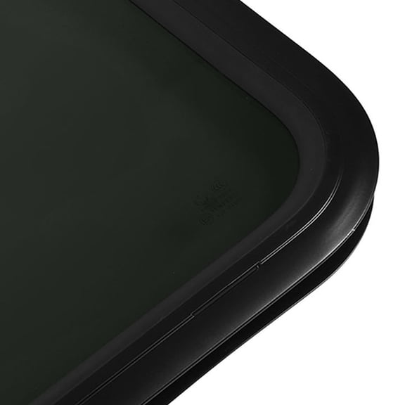Thalyn Rv Door Fixed Window Fixed RV Window, Privacy Protect Black RV Window 450 X 300mm with Fixed Ring for Campervan Caravan Trailer for 33-38mm/1.3-1.5in Wall Thickness