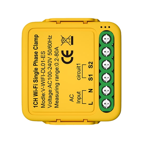 Thalyn Smart Energy Meter Single Phase Consumption Monitor Tuya WiFi Smart Energy Monitor Power Consumption Tracker for Home Usage Reducing Utility Costs 2.4GHZ Single Phase Monitor