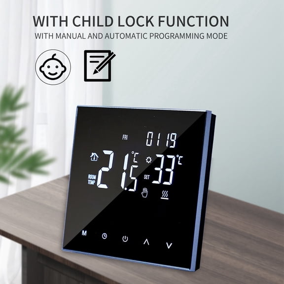 Thalyn Temperature Sensor Anti-freeze WIFI Smart Heating Thermostat Digital Temperature Controller Mobile Phone APP Control Touchscreen LCD Display Week Programmable for Home School